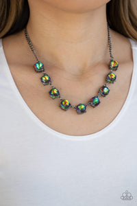 Black,Gunmetal,Multi-Colored,Necklace Short,Oil Spill,Iridescent Icing Multi ✧ Oil Spill Necklace