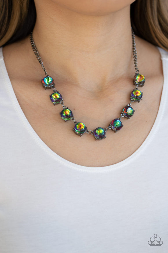 Iridescent Icing Multi ✧ Oil Spill Necklace Short