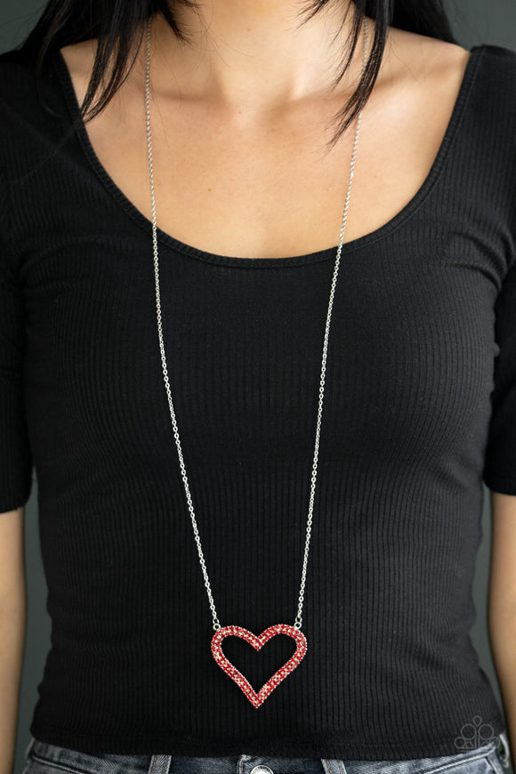 Pull Some HEART-strings Red ✧ Necklace Long