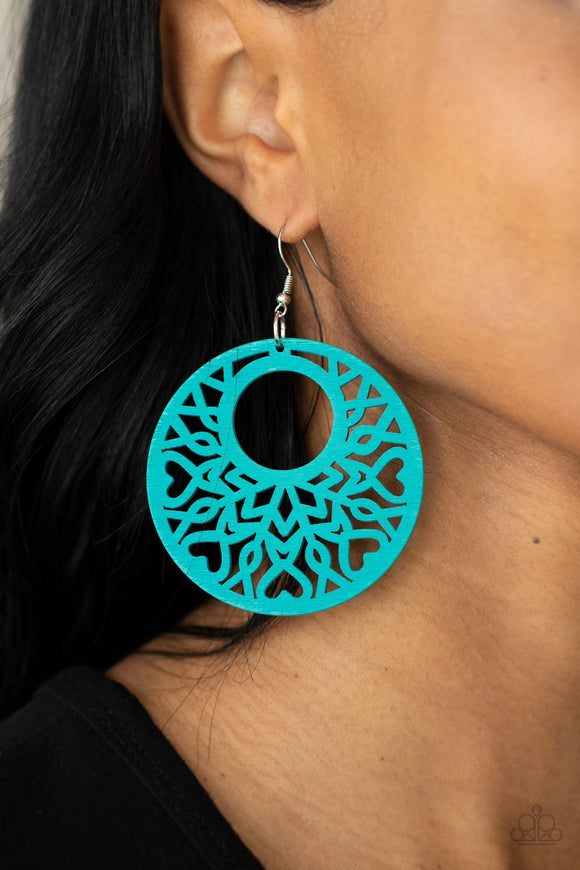 Tropical Reef Blue ✧ Wood Earrings Earrings