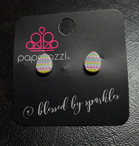 Easter,Multi-Colored,SS Earring,Multi Colored Egg Starlet Shimmer Earrings
