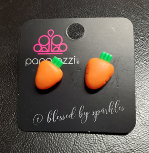 Easter,Orange,SS Earring,Puffy Carrot Starlet Shimmer Earrings
