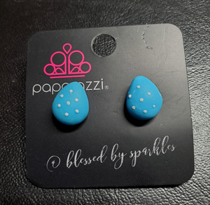 Blue,Easter,Multi-Colored,SS Earring,Blue Dot Egg Starlet Shimmer Earrings