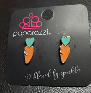 Easter,Multi-Colored,Orange,SS Earring,Heart Carrot Starlet Shimmer Earrings