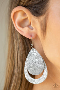 Earrings Fish Hook,Earrings Leather,Leather,Silver,Fiery Firework Silver ✧ Leather Earrings