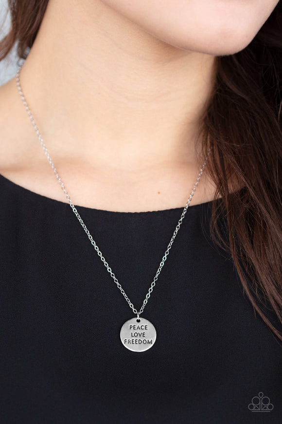 Freedom Isnt Free Silver ✧ Necklace Short