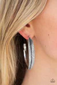 Earrings Hoop,Silver,Funky Feathers Silver ✧ Hoop Earrings