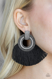 Black,Earrings Fringe,Earrings Post,I Am Spartacus Black ✧ Fringe Post Earrings