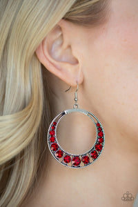 Earrings Fish Hook,Red,Ka-POW Dazzle Red ✧ Earrings