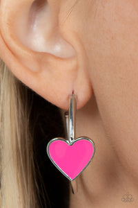 Earrings Hoop,Hearts,Valentine's Day,Kiss Up Pink ✧ Hoop Earrings