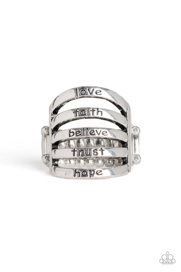 Never Lose Faith Silver ✧ Ring Inspirational