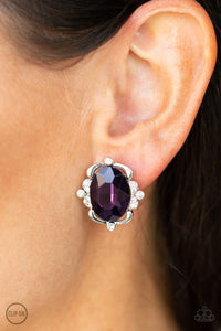 Earrings Clip-On,Purple,Regally Radiant Purple ✧ Clip-On Earrings