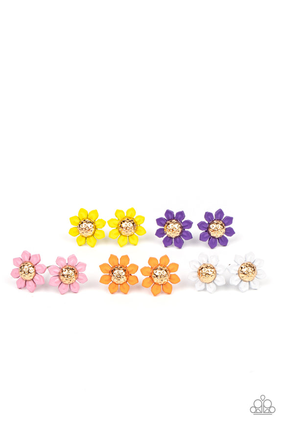 Gold Center Starlet Shimmer Flower Earrings SS Earring
