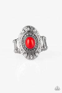 Red,Ring Wide Back,Stone Fox Red ✧ Ring