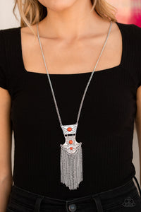 Necklace Long,Orange,Totem Tassel Orange ✨ Necklace