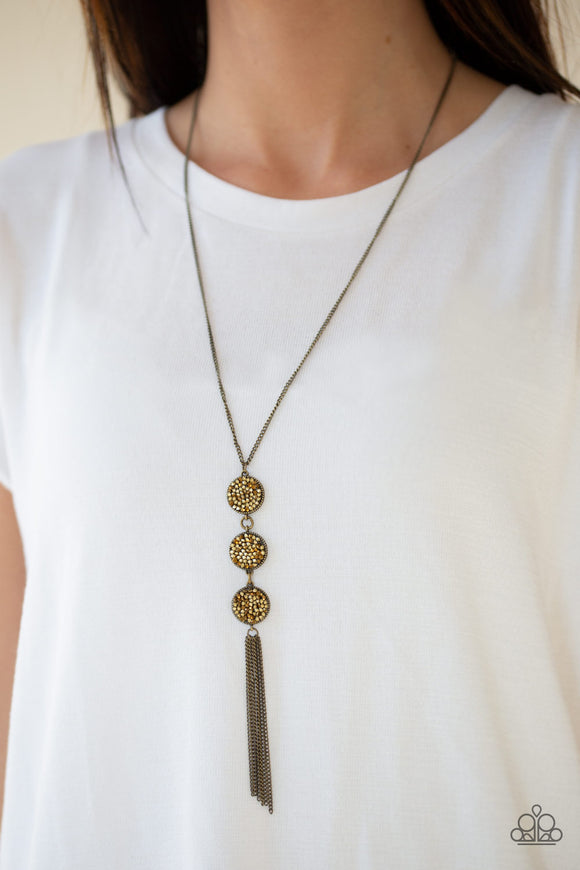 Triple Shimmer Brass ✨ Necklace Long
