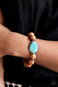 Blue,Bracelet Stretchy,Bracelet Wooden,Simply Santa Fe,Turquoise,Wooden,Abundantly Artisan Blue ✧ Bracelet