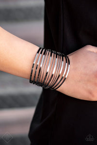 Black,Bracelet Cuff,Gunmetal,Front Line Shine Black ✧ Bracelet