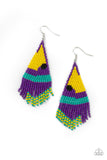 Brightly Beaded Purple ✧ Seed Bead Earrings Earrings