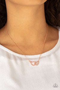 Copper,Hearts,Mother,Necklace Short,Valentine's Day,Charming Couple Copper ✧ Necklace
