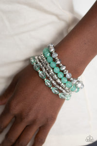 Bracelet Stretchy,Green,Crystal Collage Green  ✧ Bracelet