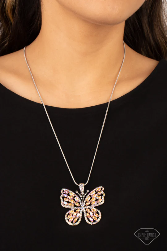 Fame and Flutter Multi ✧ Iridescent Butterfly Necklace