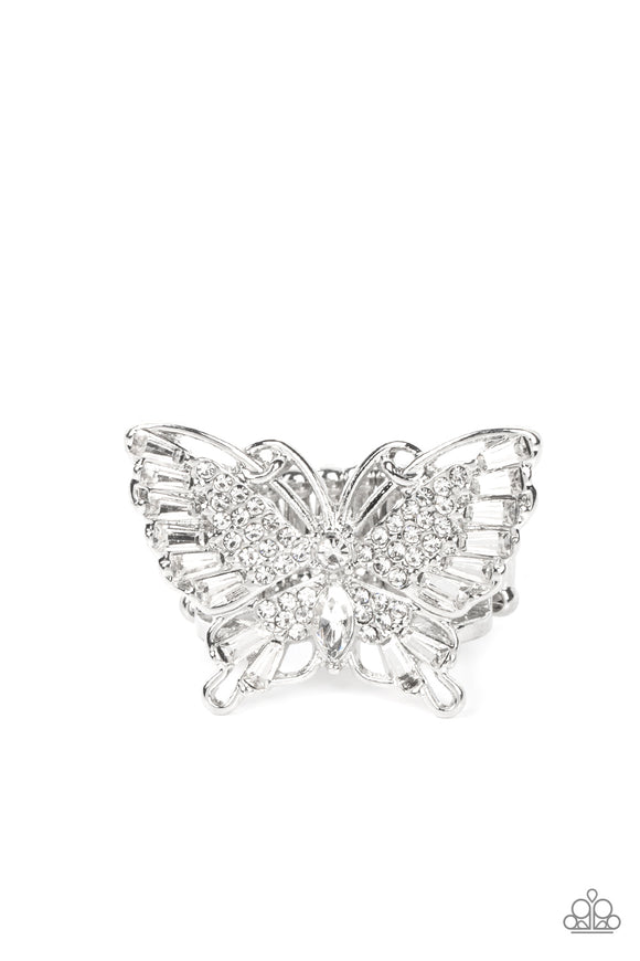Fearless Flutter White ✧ Butterfly Ring