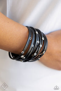 Black,Bracelet Magnetic,Hematite,Magnificent Musings,Urban Bracelet,Fearlessly Layered Black ✧ Magnetic Leather Bracelet