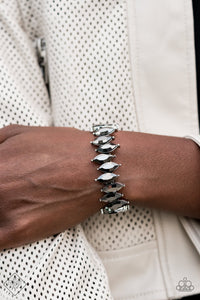Bracelet Stretchy,Hematite,Magnificent Musings,Silver,Fiercely Fragmented Silver ✧ Bracelet
