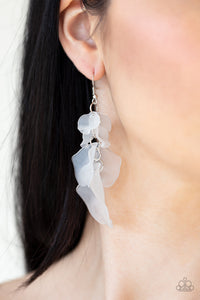 Earrings Acrylic,Earrings Fish Hook,Exclusive,Life of the Party,White,Fragile Florals White ✧ Acrylic Earrings