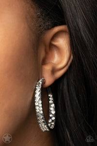 Earrings Hoop,Gunmetal,GLITZY By Association Gunmetal ✧ Hoop Earrings