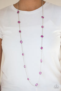 Necklace Long,Purple,Glassy Glamorous Purple