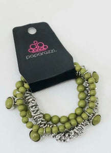 Bracelet Stretchy,Green,Good Vibes Only Green