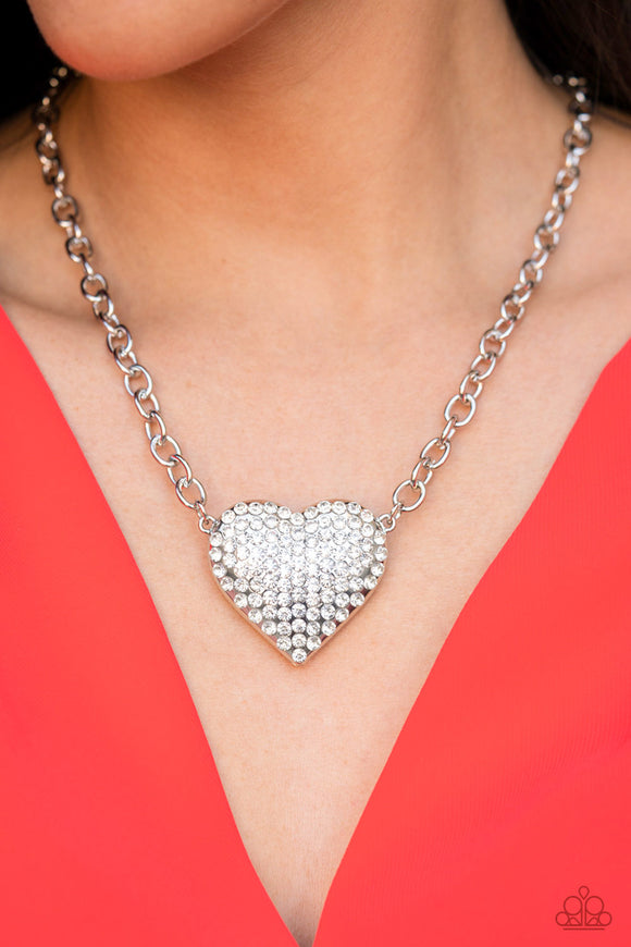 Heartbreakingly Blingy White ✧ Necklace Life of the Party Necklace