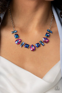 Blue,Iridescent,Life of the Party,Multi-Colored,Pink,Interstellar Ice Pink ✧ Iridescent Oil Spill Necklace