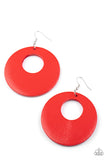 Island Hop Red ✧ Wooden Earrings Earrings