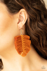 Brown,Earrings Fish Hook,Earrings Fringe,Knotted Native Brown ✧ Fringe Earrings