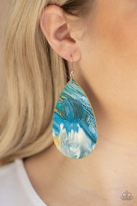 Blue,Earrings Fish Hook,Earrings Leather,Leather,Multi-Colored,Mesmerizing Mosaic Multi ✧ Earrings