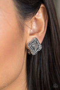 Earrings Clip-On,Hematite,Silver,Royal Fandom Silver ✧ Clip-On Earrings
