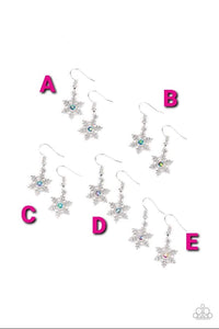 Blue,Green,Holiday,Iridescent,Multi-Colored,SS Earring,White,Iridescent Snowflake Starlet Shimmer Earrings