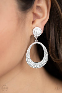 Earrings Clip-On,White,Sophisticated Smolder White ✧ Clip-On Earrings