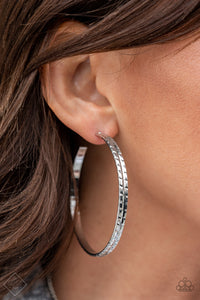 Earrings Hoop,Silver,Sunset Sightings,TREAD All About It Silver ✧ Hoop Earrings