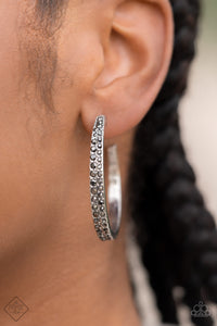 Earrings Hoop,Hematite,Magnificent Musings,Silver,Tick, Tick, Boom! Silver ✧ Hoop Earrings