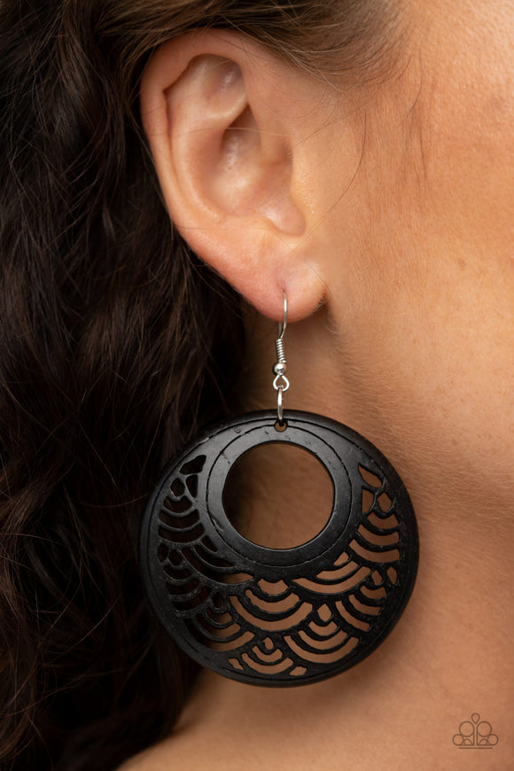 Tropical Canopy Black ✧ Wood Earrings Earrings