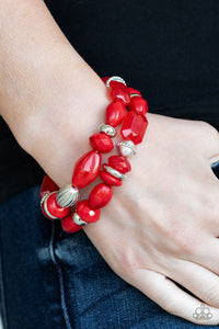 Bracelet Stretchy,Red,Beach Brunch Red  ✧ Bracelet