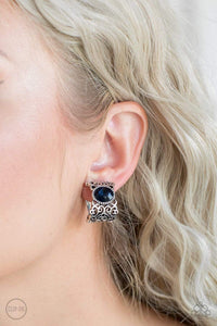 Blue,Earrings Clip-On,Glamorously Grand Duchess Blue ✧ Clip-On Earrings